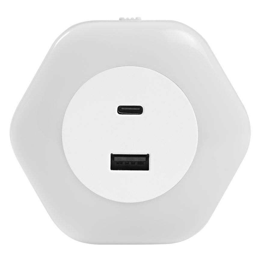 Ledvance - LED Konnektoros orientációs fény USB-vel  LUNETTA LED/15W/230V