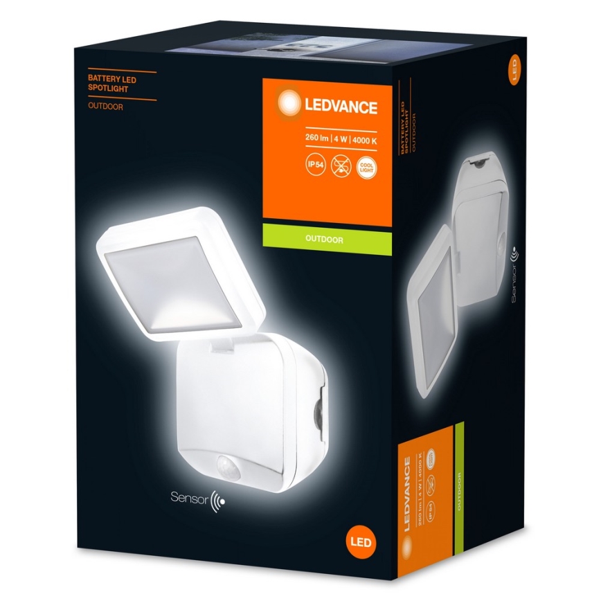 Ledvance - LED Kültéri fali lámpa érzékelővel BATTERY LED/4W/4xD IP54