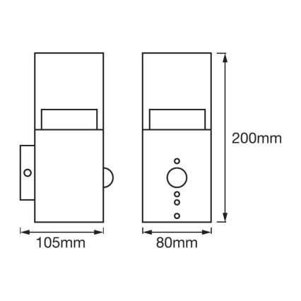 Ledvance - LED Kültéri fali lámpa érzékelővel CRYSTAL 1xLED/5W/230V IP44