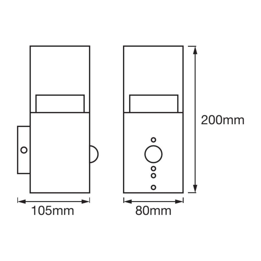 Ledvance - LED Kültéri fali lámpa érzékelővel CRYSTAL 1xLED/5W/230V IP44