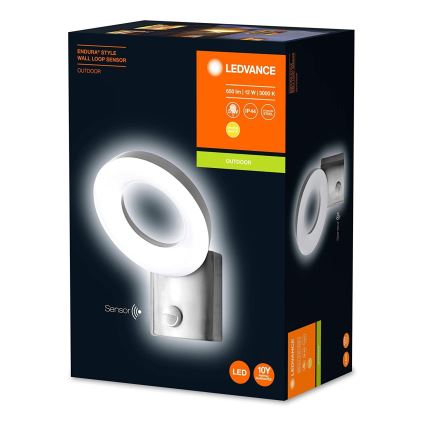 Ledvance - LED Kültéri fali lámpa érzékelővel LOOP 1xLED/12W/230V IP44