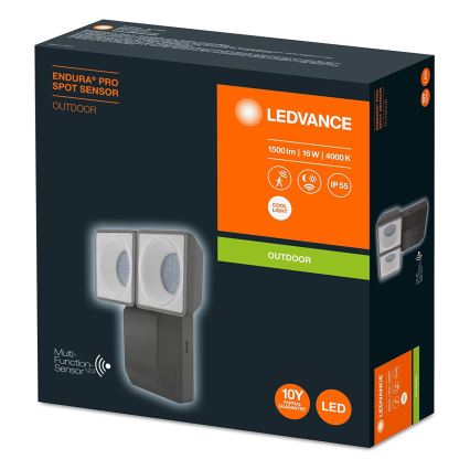 Ledvance - LED Kültéri fali lámpa érzékelővel SPOT 2xLED/8W/230V IP55