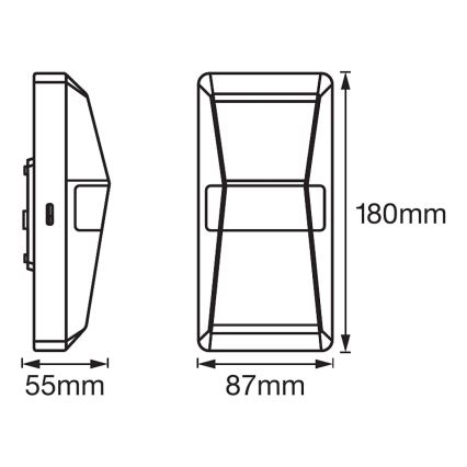Ledvance - LED Kültéri fali lámpa érzékelővel UPDOWN LED/10W/230V IP55
