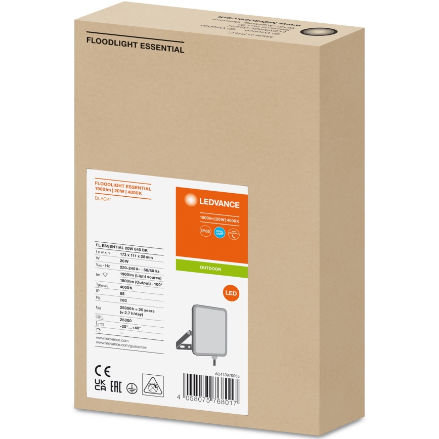 Ledvance - LED Kültéri fali reflektor FLOODLIGHT LED/20W/230V 4000K IP65