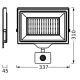 Ledvance - LED Kültéri fali reflektor - check érzékelő FLOODLIGHT ESSENTIAL LED/150W/230V IP65