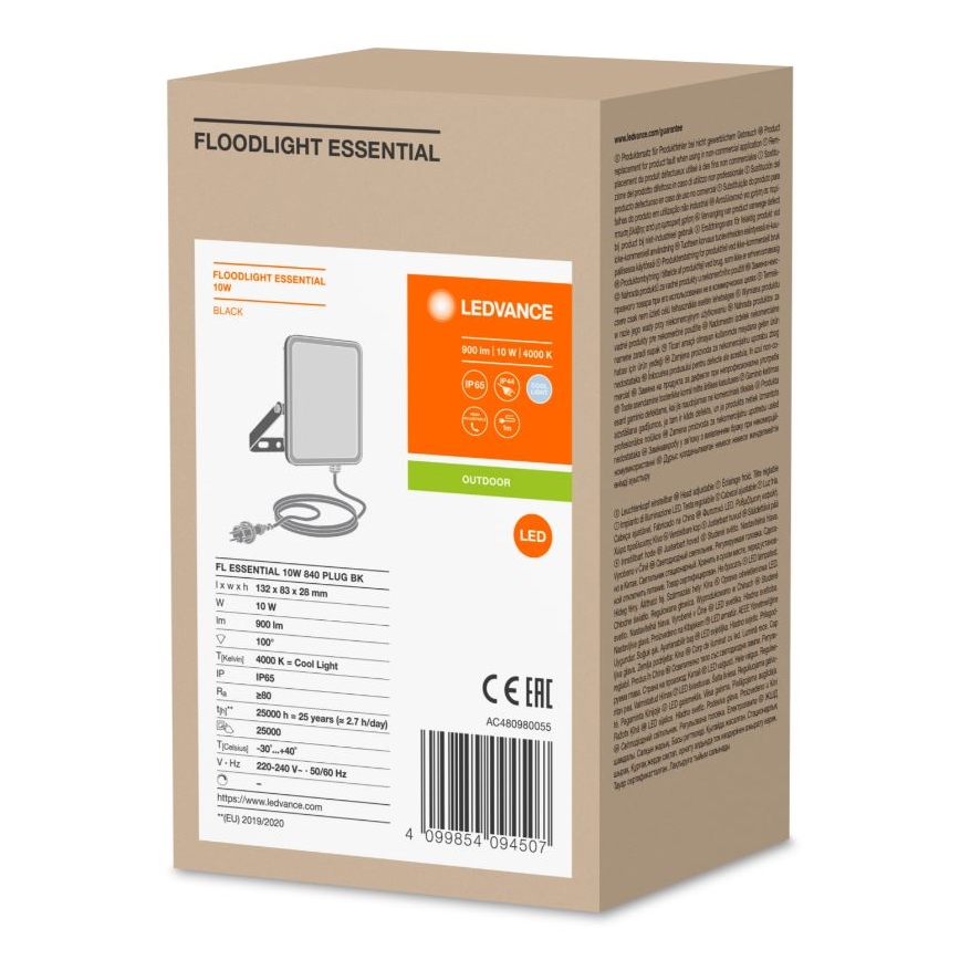 Ledvance - LED Kültéri fali reflektor FLOODLIGHT ESSENTIAL LED/10W/230V IP65