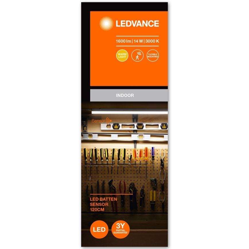 Ledvance - LED mennyezeti lámpa érzékelővel BATTEN LED/14W/230V 120 cm
