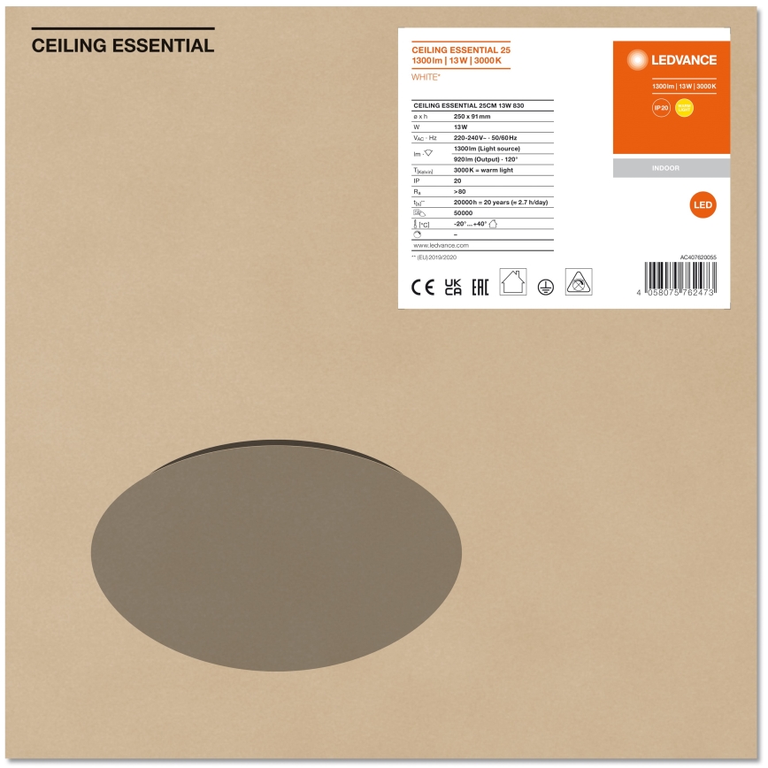 Ledvance - LED Mennyezeti lámpa ESSENTIAL LED/13W/230V 3000K