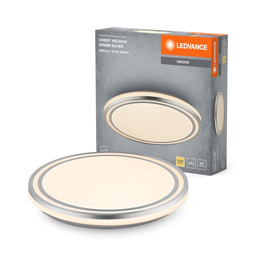 Ledvance - LED Mennyezeti lámpa ORBIS HELMAN LED/16W/230V átm. 29,5 cm ezüst