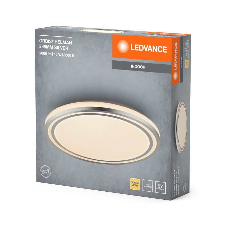 Ledvance - LED Mennyezeti lámpa ORBIS HELMAN LED/16W/230V átm. 29,5 cm ezüst