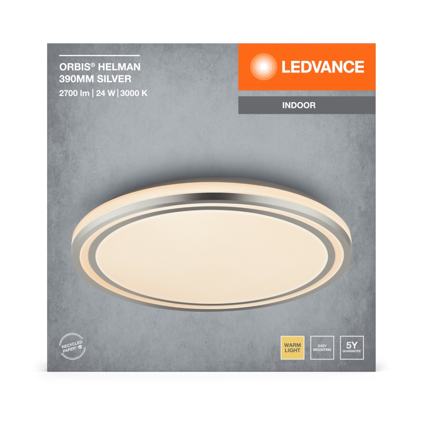 Ledvance - LED Mennyezeti lámpa ORBIS HELMAN LED/24W/230V átm. 39 cm ezüst
