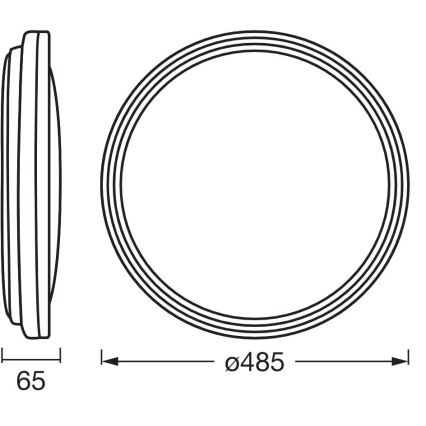 Ledvance - LED Mennyezeti lámpa ORBIS HELMAN LED/36W/230V átm. 48,5 cm ezüst