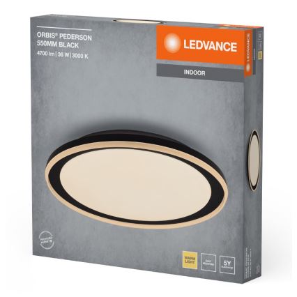 Ledvance - LED Mennyezeti lámpa ORBIS PEDERSON LED/36W/230V átm. 55 cm fekete