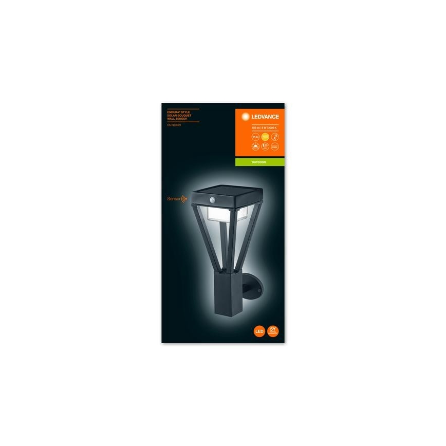 Ledvance - LED Napelemes érzékelős fali lámpa BOUQUET LED/6W/3,7V 2200 mAh IP44