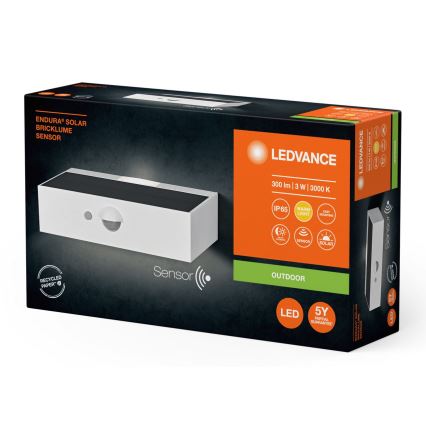 Ledvance - LED Napelemes érzékelős fali lámpa ENDURA SOLAR LED/3W/4,2V IP65