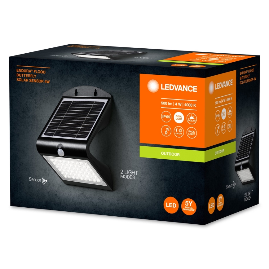 Ledvance - LED Napelemes fali lámpa mozgás és alkonyérzékelővel LEPKE LED/4W/3,7V 2000 mAh IP65