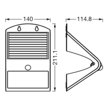 Ledvance - LED Napelemes fali lámpa mozgás és alkonyérzékelővel LEPKE LED/4W/3,7V 2000 mAh IP65