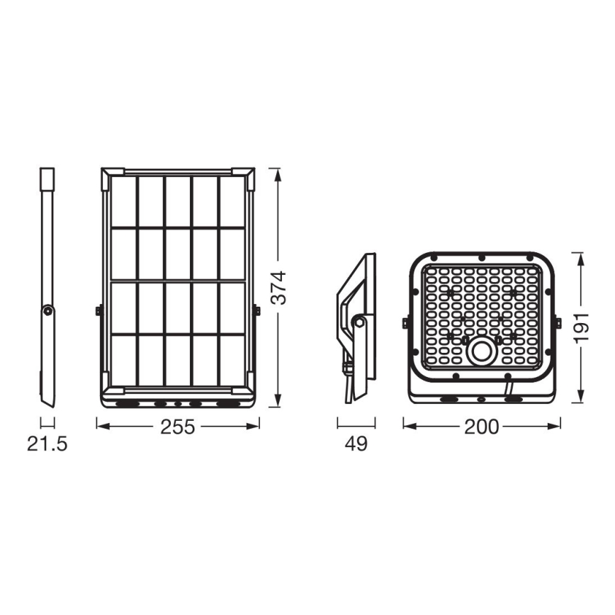 Ledvance - LED Dimmelhető napelemes reflektor érzékelővel FLOOD SPLIT LED/30W/6,4V 5000 mAh IP65 + távirányítás