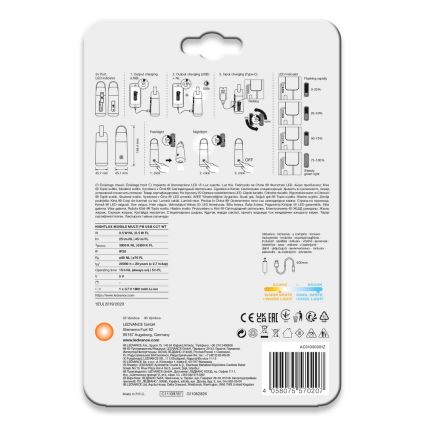 Ledvance - LED Power bank zseblámpa funkcióval MOBILE LED/0,5W/5V 1800 mAh 2xUSB