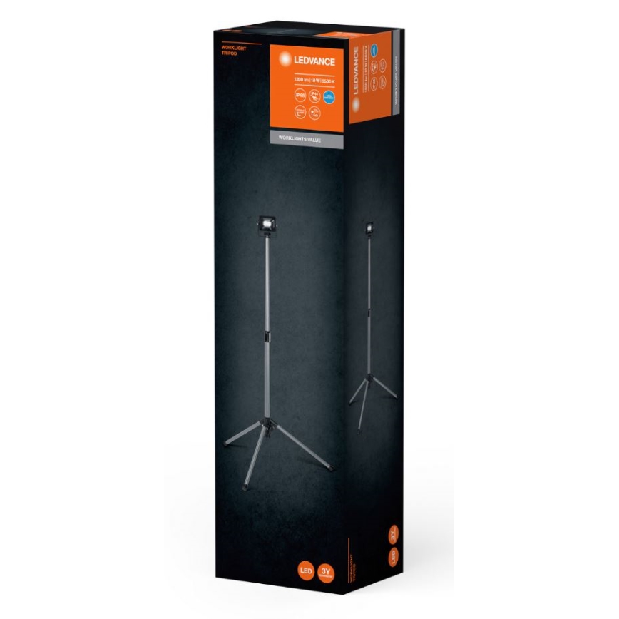 Ledvance - LED kültéri reflektor tartóval WORKLIGHT TRIPOD LED/10W/230V 6500K IP65