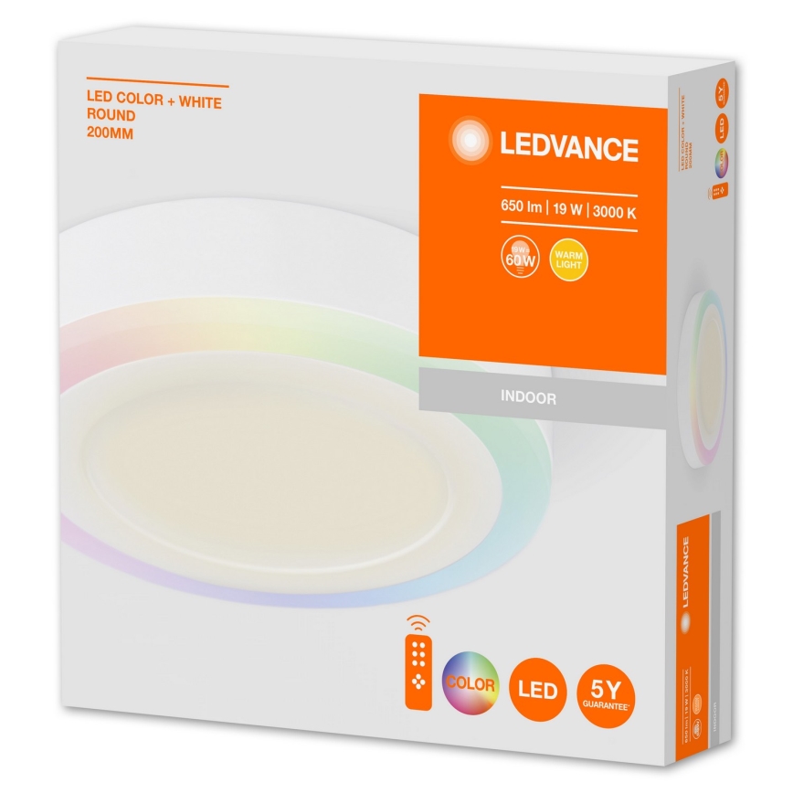 Ledvance - LED RGB dimmelhető mennyezeti lámpa LED/19W/230V + távirányító