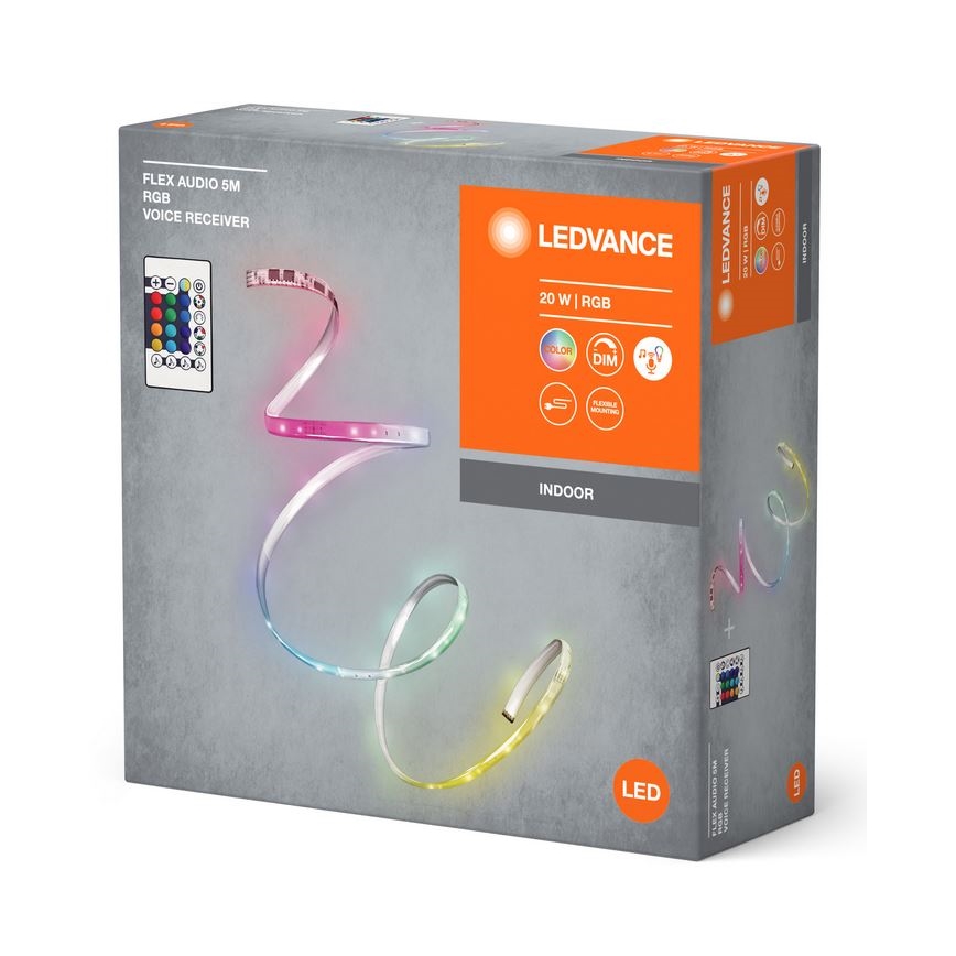 Ledvance - LED RGB Dimmelhető szalag FLEX AUDIO 5m LED/20W/230V + távirányítás