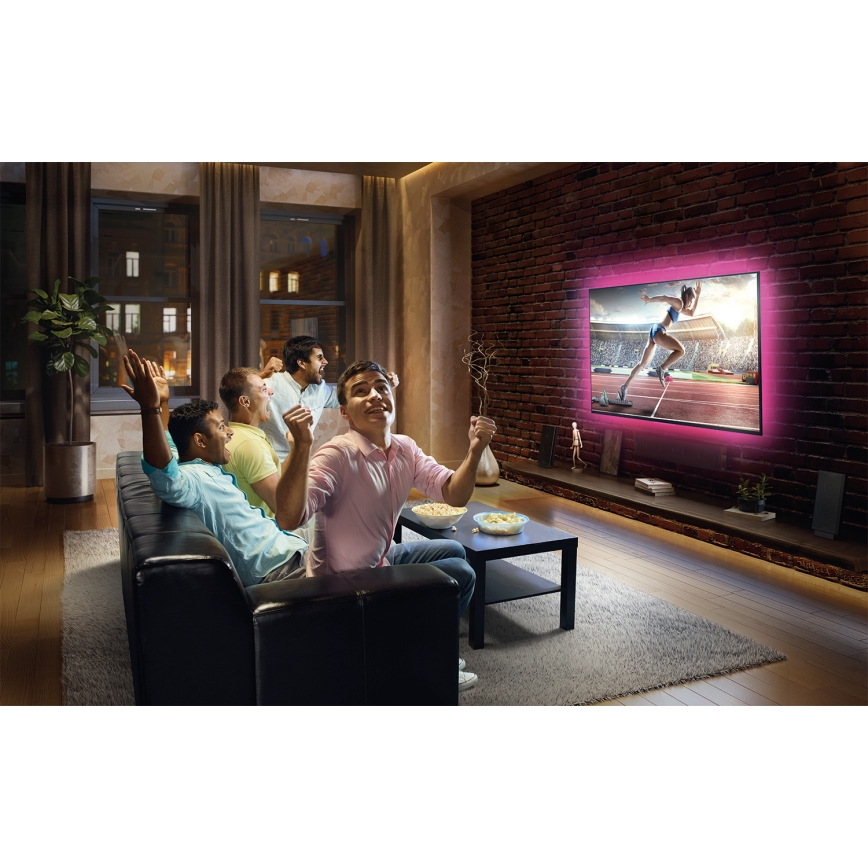 Ledvance - RGB LED fényerő-szabályozható szalag FLEX TV MOOD 1m LED/4W/5V + távirányító