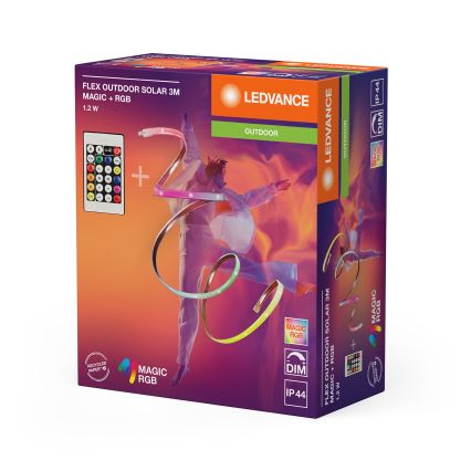 Ledvance - RGB LED dimmelhető napelemes szalag FLEX MAGIC 3 m LED/1,2 W/3,7 V 2000 mAh IP44 + távirányító