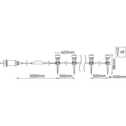 Ledvance - LED RGB kültéri hosszabbító készlet SMART+ DOT 9xLED/2,5W/230V IP65 Wi-Fi