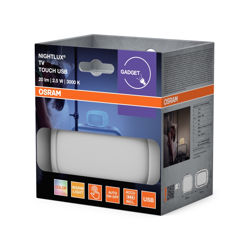 Ledvance - LED RGBW érintésvezérelt gyermek éjjeli lámpa TOUCH LED/2,5W/5V
