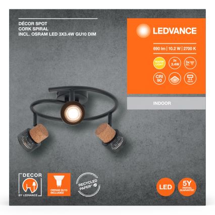Ledvance - LED Dekorációs spotlámpa DECOR CORK 3xGU10/3,4W/230V