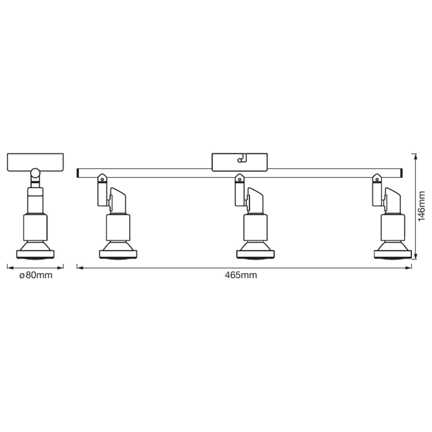 Ledvance - LED Spotlámpa SPOT 3xGU10/3W/230V