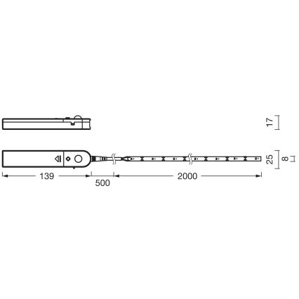 Ledvance - LED szalag mozgásérzékelővel FLEX 2m LED/3,6W/4xAA