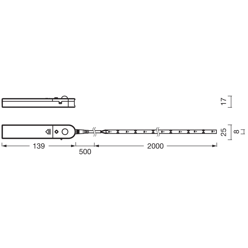 Ledvance - LED szalag mozgásérzékelővel FLEX 2m LED/3,6W/4xAA