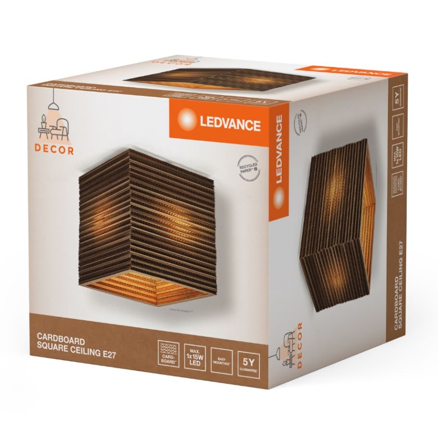 Ledvance - Mennyezeti lámpa DECOR CARDBOARD 1xE27/15W/230V 25x25 cm