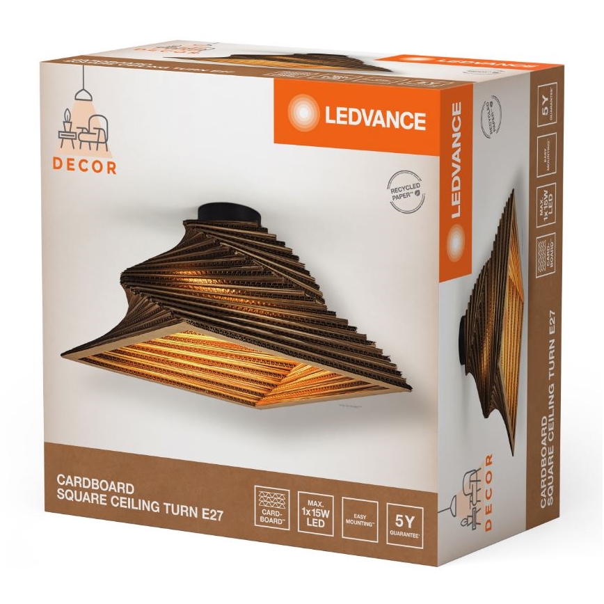 Ledvance - Mennyezeti lámpa DECOR CARDBOARD 1xE27/15W/230V 40x40 cm