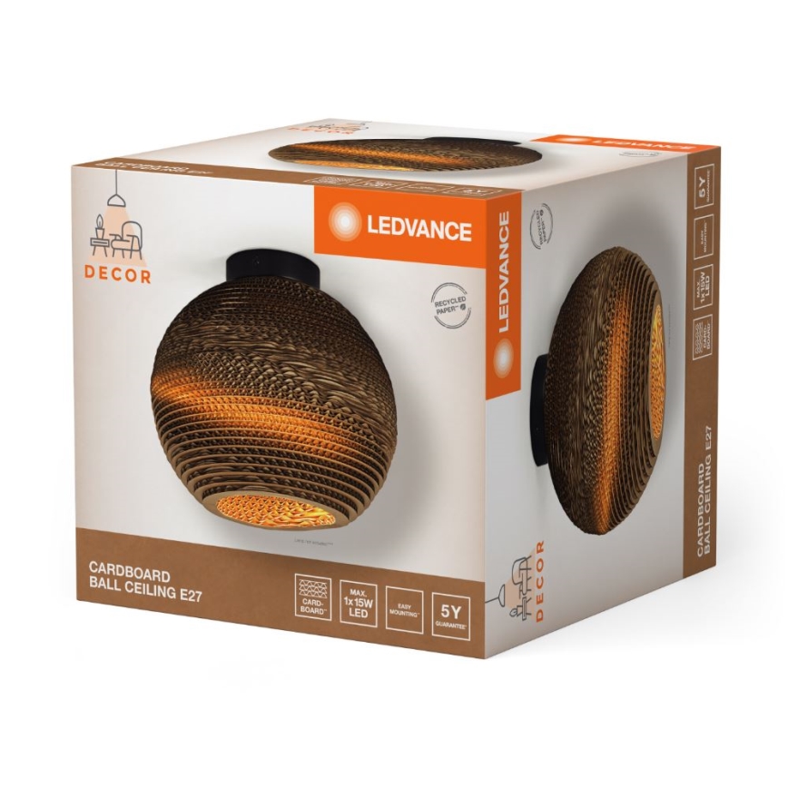 Ledvance - Mennyezeti lámpa DECOR CARDBOARD 1xE27/15W/230V átm. 26 cm