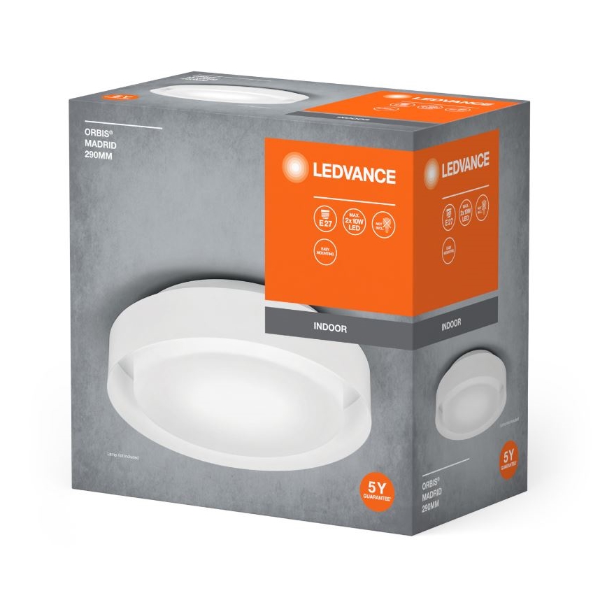 Ledvance - Mennyezeti lámpa ORBIS MADRID 2xE27/10W/230V fehér