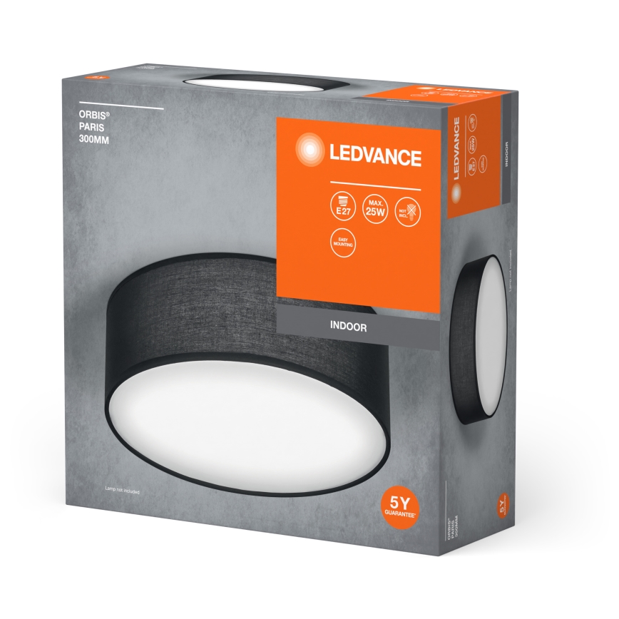Ledvance - Mennyezeti lámpa ORBIS PÁRIZS 1xE27/25W/230V fekete