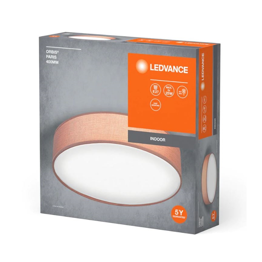 Ledvance - Mennyezeti lámpa ORBIS PÁRIZS 2xE27/25W/230V barna