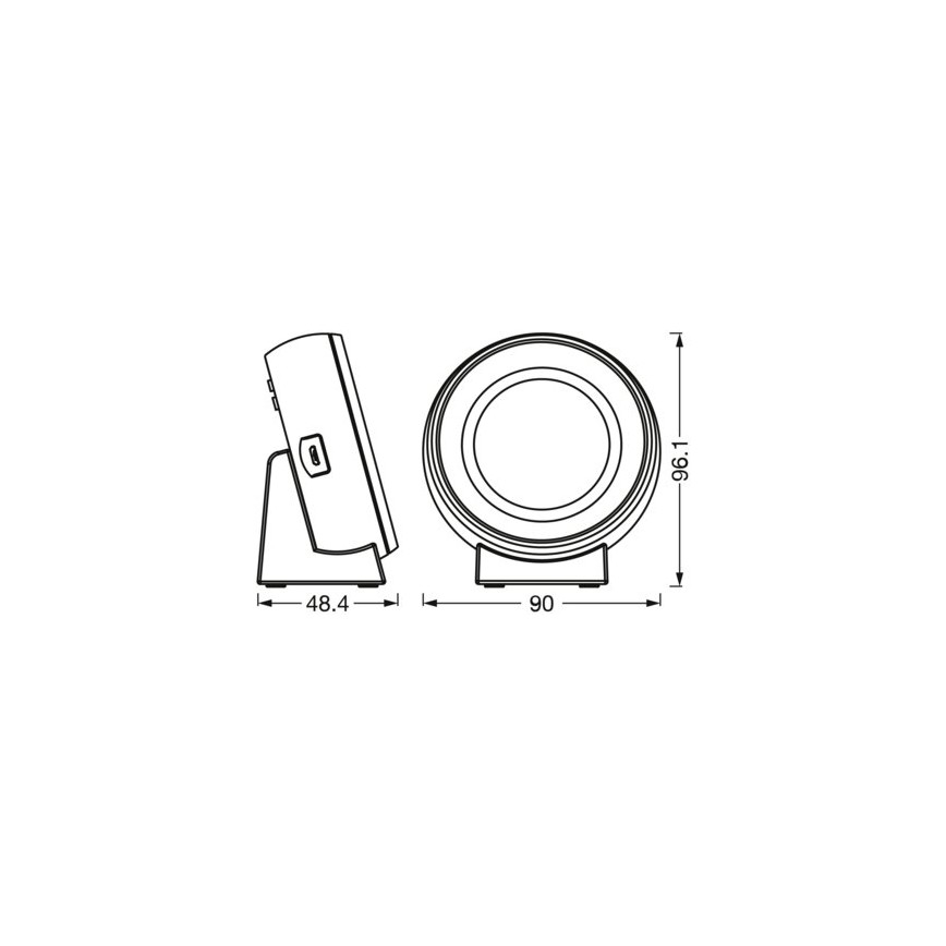 Ledvance - LED digitális ébresztőóra NIGHTLUX háttérvilágítással LED/0,3W/5V 1000mAh 3000/4000/6500K