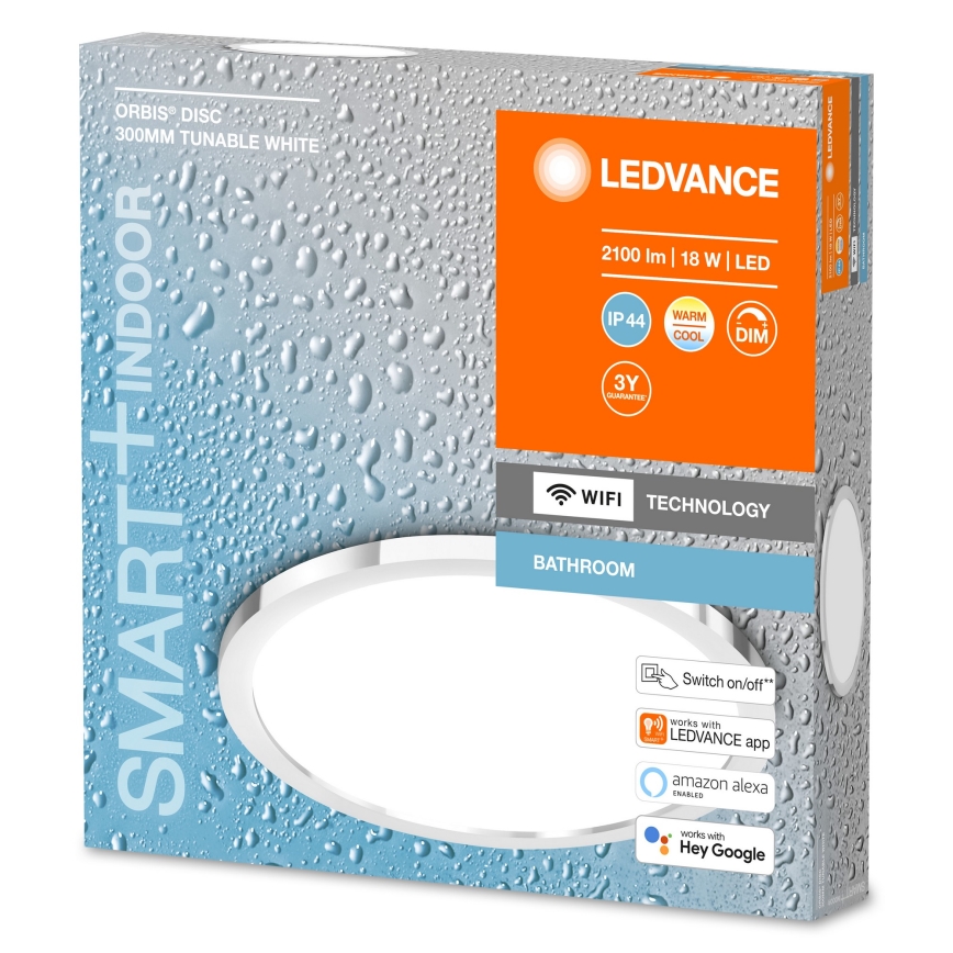 Ledvance - SMART+ DISC LED/18W/230V 3000-6500K Wi-Fi IP44 állítható fényerejű fürdőszobai lámpa