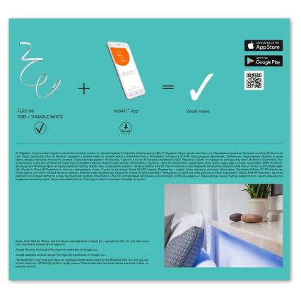 Ledvance - LED RGB+TW állítható fényerejű SMART+ FLEX szalag 5m LED/16W/230V 2700K-6500K Bluetooth