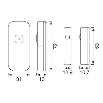 Ledvance - SMART+ okos ablak- és ajtószenzor 3,7V 500 mAh Wi-Fi