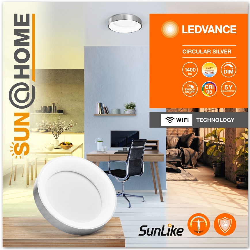 Ledvance - SUN@HOME CIRCULAR LED/18,5W/230V Wi-Fi állítható fényerejű mennyezeti lámpa