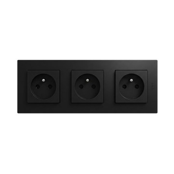 Legrand - 3-as fali aljzat kerettel NILOE STEP 250V fekete