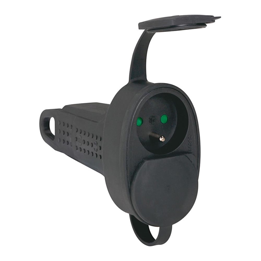 Legrand 50575 - Gumi konnektor vezeték nélkül 250V/16A 2X2P+T IP44 fekete
