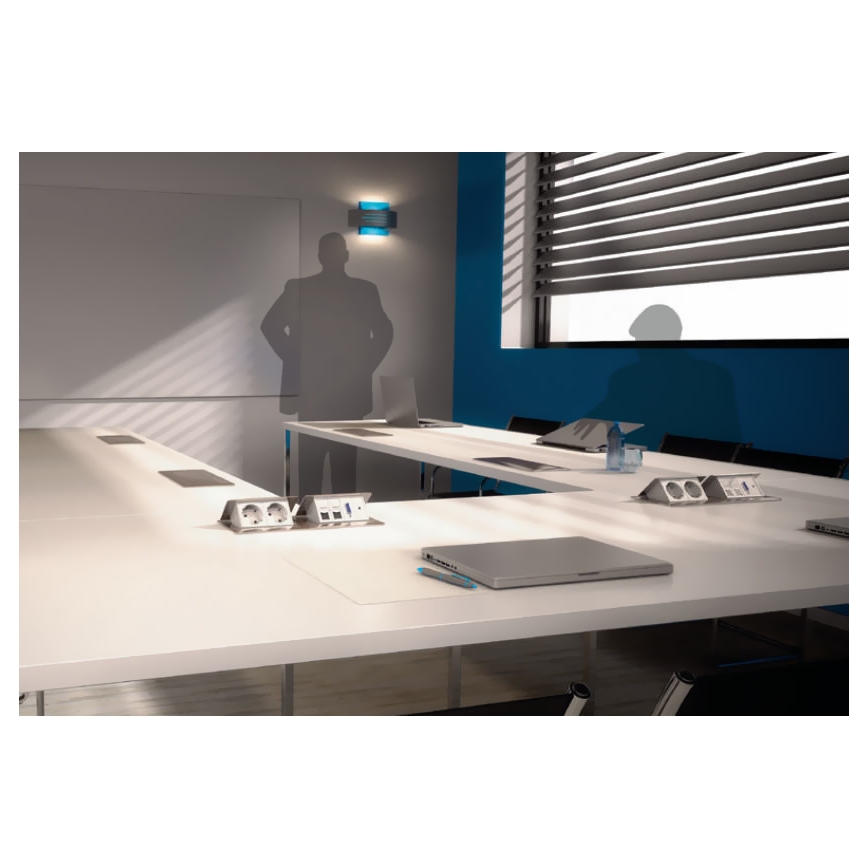 Legrand 54013 - konnektor asztallapba POP-UP 2x4M alumínium