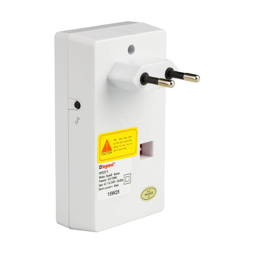 Legrand 94222 - vezeték nélküli csengő ELIOT 230V fehér