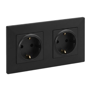 Legrand - Dupla háztartási SCHUKO NILOE STEP 250V fekete